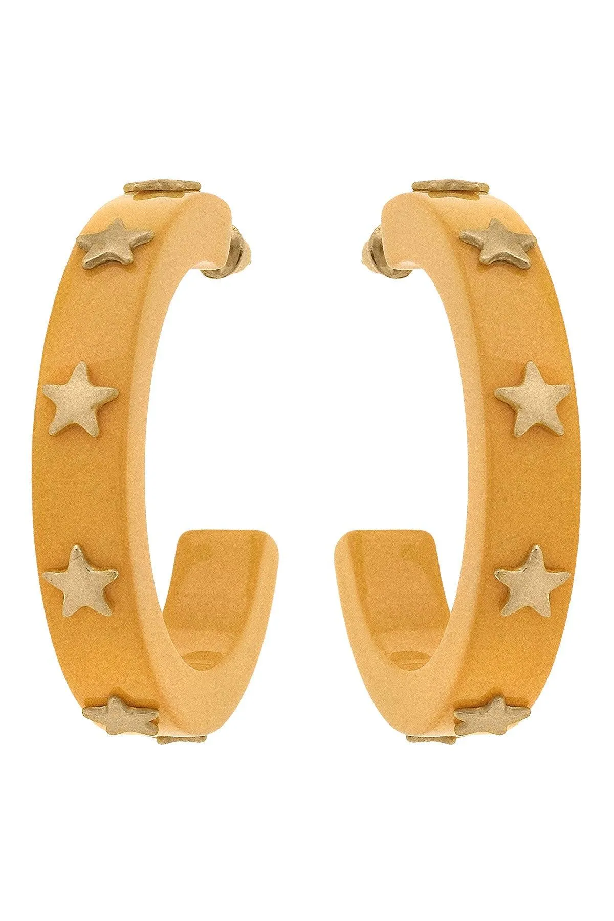 Darla Star Resin Hoop Earrings in Cantaloupe sold by Canvas Style
