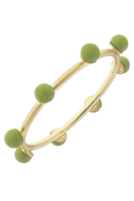 Allison Resin Beaded Bangle in Lime Green sold by Canvas Style