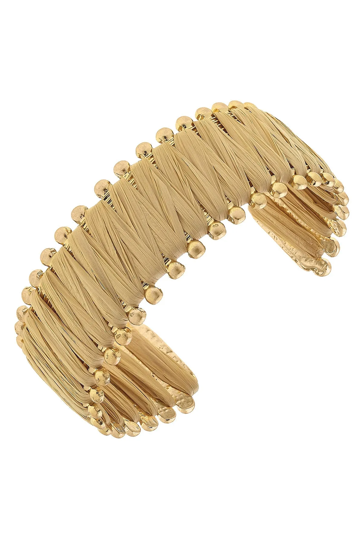 Bora Bora Raffia Cuff Bracelet in Natural sold by Canvas Style