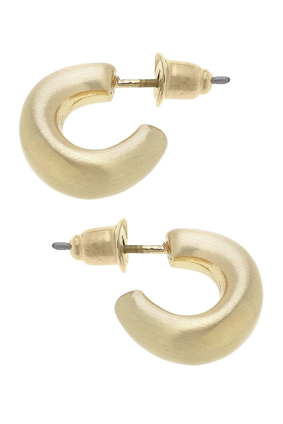 Alison Hoop Earrings in Satin Gold sold by Canvas Style