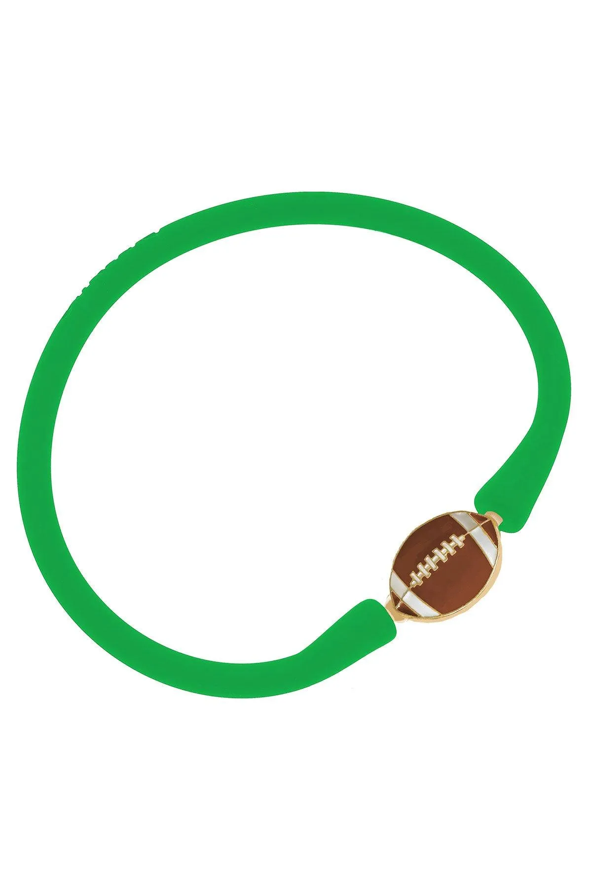 Enamel Football Silicone Bali Bracelet in Green - FINAL SALE sold by Canvas Style