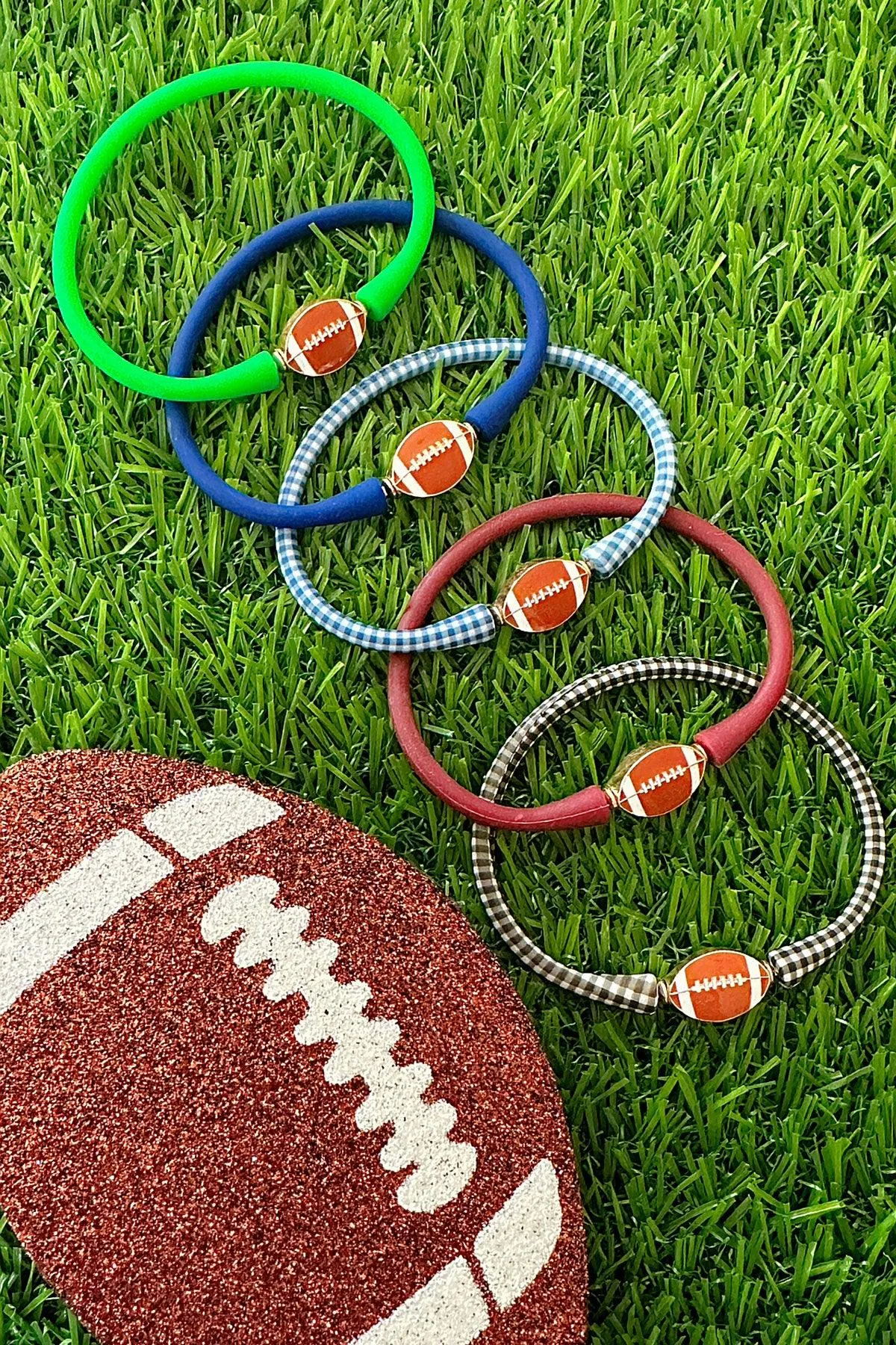 Enamel Football Silicone Bali Bracelet in Green - FINAL SALE sold by Canvas Style product image thumbnail 2