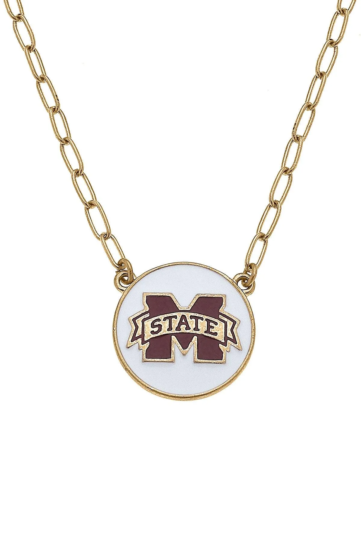 Mississippi State Bulldogs Enamel Disc Pendant Necklace - FINAL SALE sold by Canvas Style