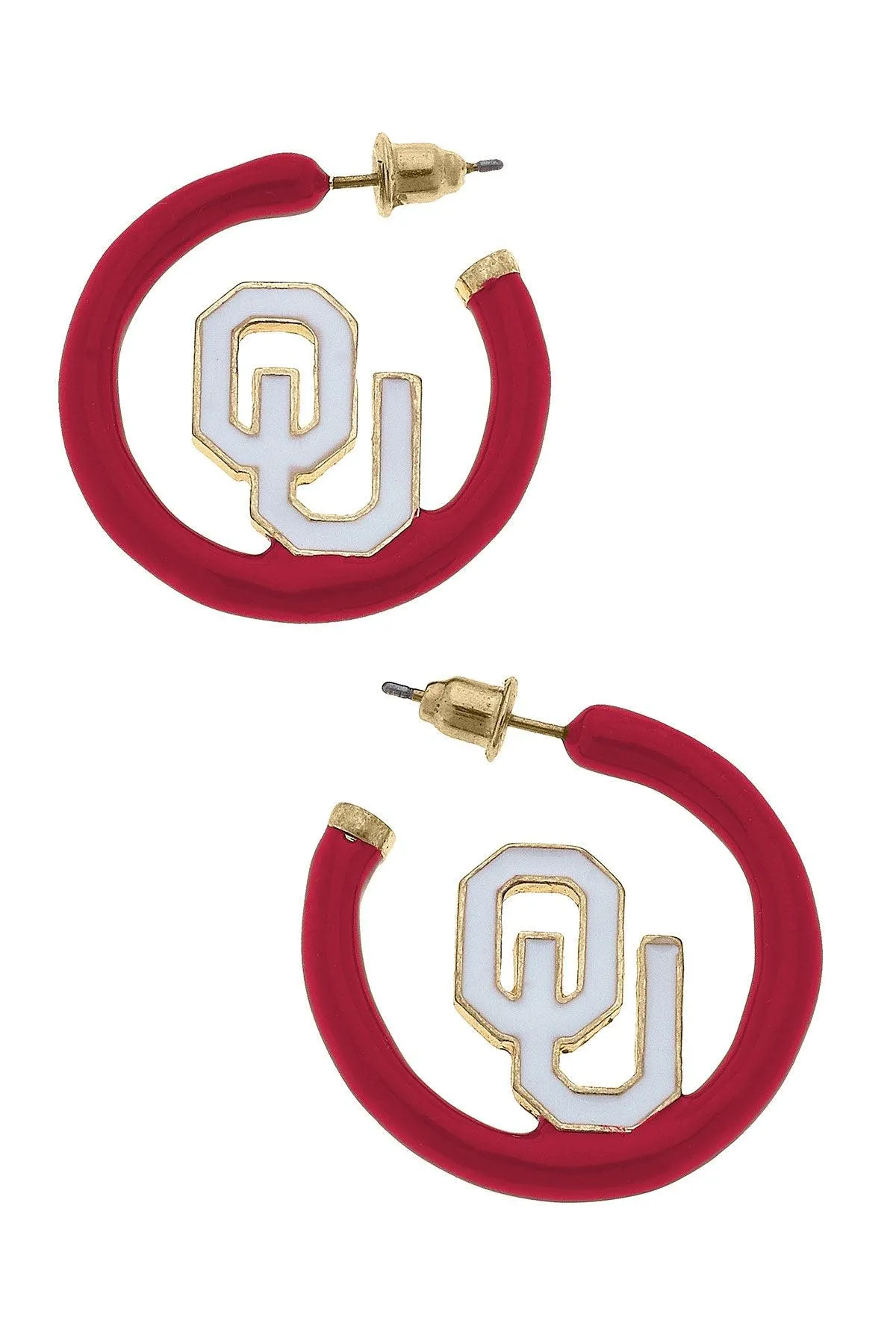 Oklahoma Sooners Enamel Logo Earrings sold by Canvas Style