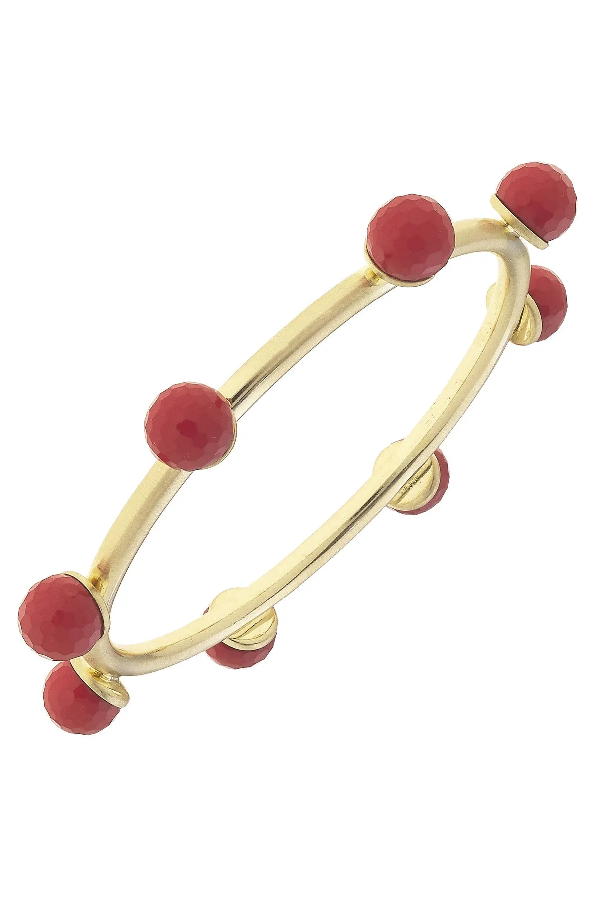 Allison Resin Beaded Bangle in Red sold by Canvas Style
