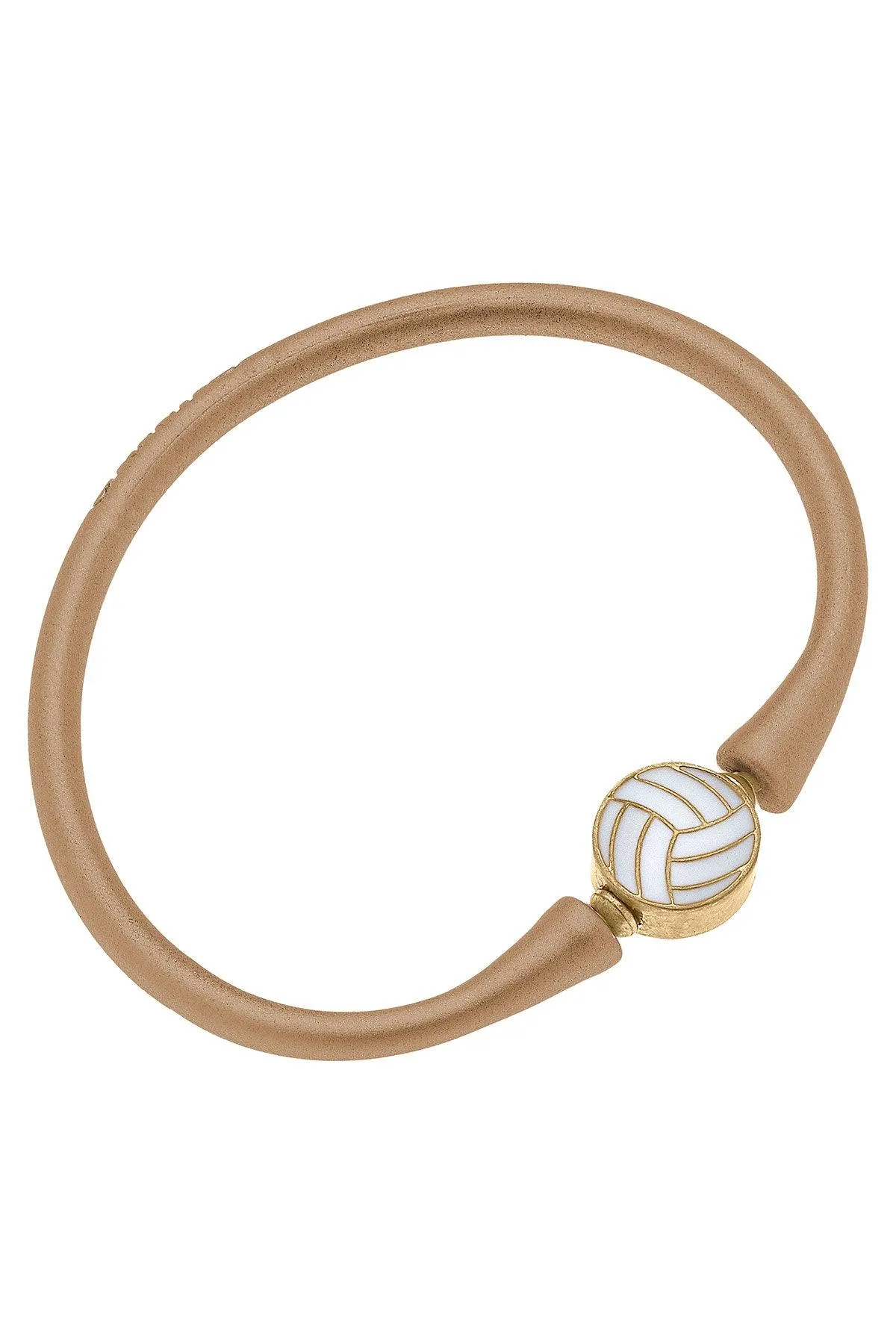 Enamel Volleyball Silicone Bali Bracelet in Gold sold by Canvas Style