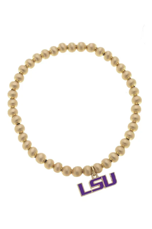 LSU Tigers Ball Bead Stretch Bracelet sold by Canvas Style