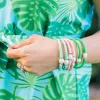 Bali Freshwater Pearl Silicone Bracelet in Green - FINAL SALE sold by Canvas Style