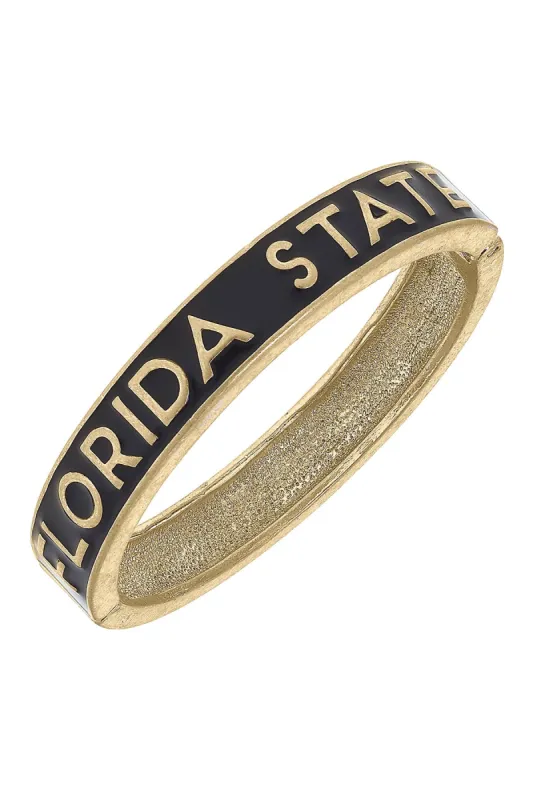 Florida State Seminoles Enamel Hinge Bangle in Black - FINAL SALE sold by Canvas Style