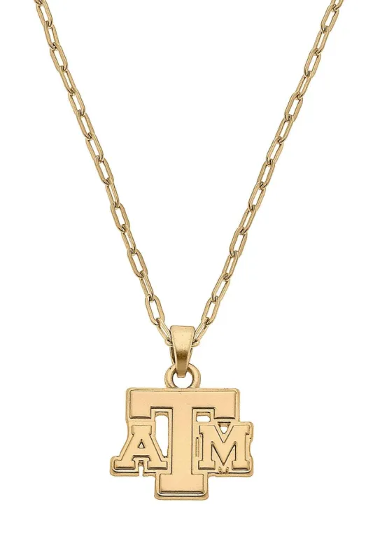 Texas A&M Aggies 24K Gold Plated Delicate Necklace sold by Canvas Style