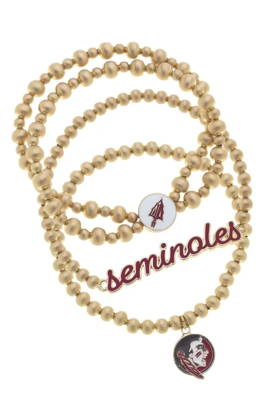 Florida State Seminoles Ball Bead Stretch Bracelet Stack sold by Canvas Style
