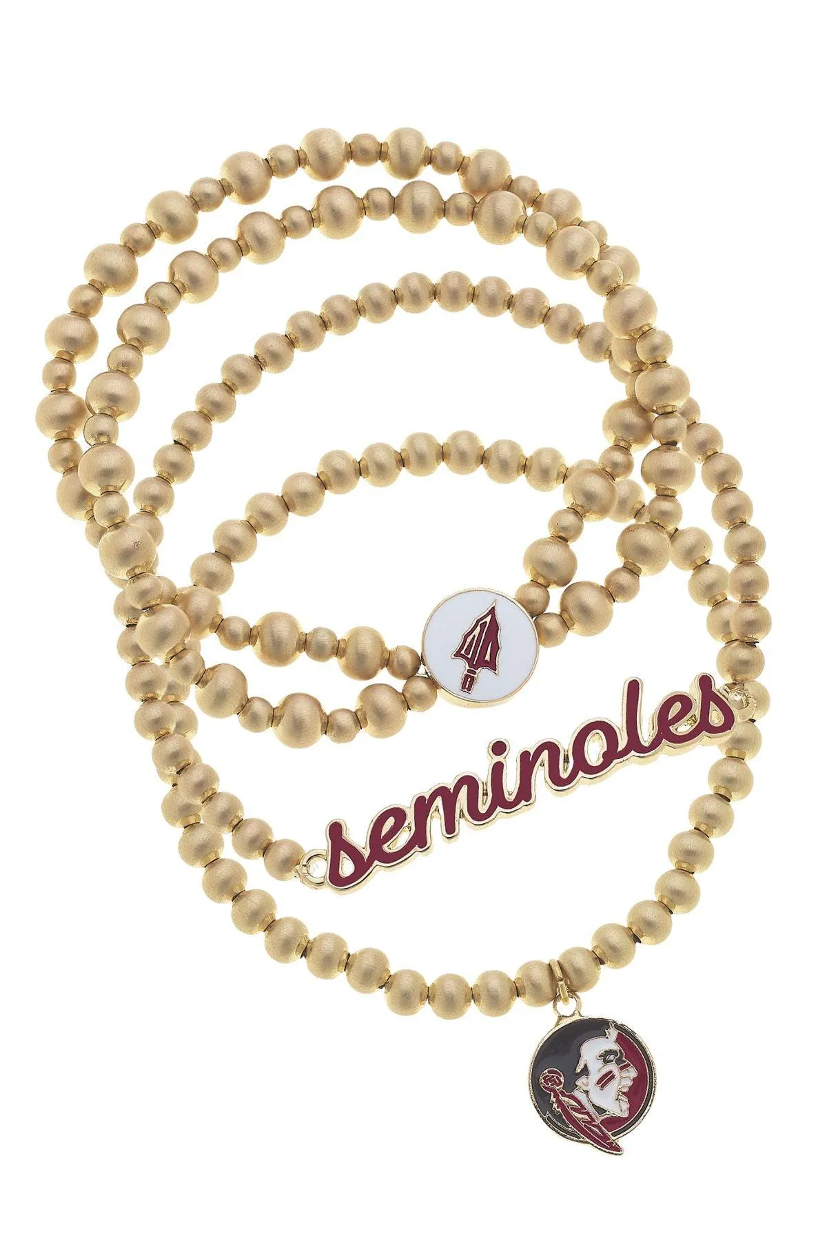 Florida State Seminoles Ball Bead Stretch Bracelet Stack sold by Canvas Style
