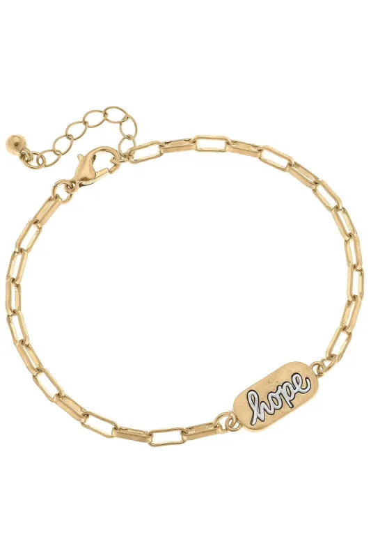 Allison Hope Chain Bracelet in Worn Gold sold by Canvas Style