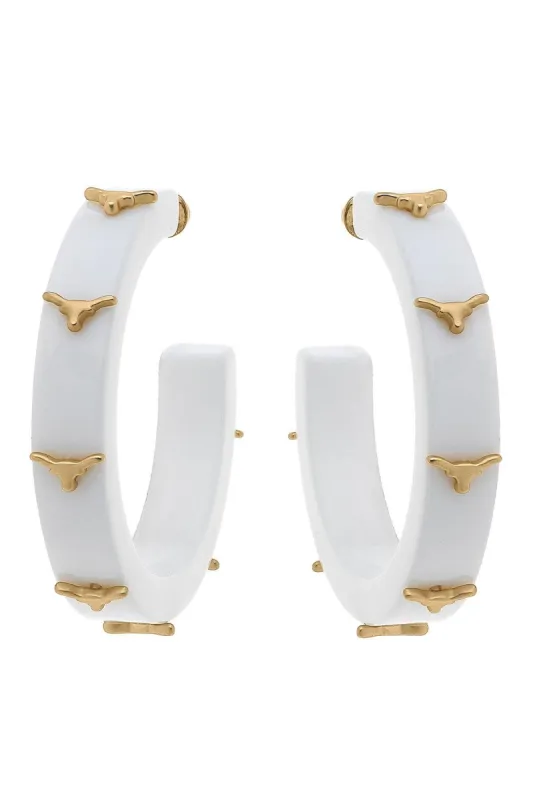 Texas Longhorns Resin Logo Hoop Earrings sold by Canvas Style