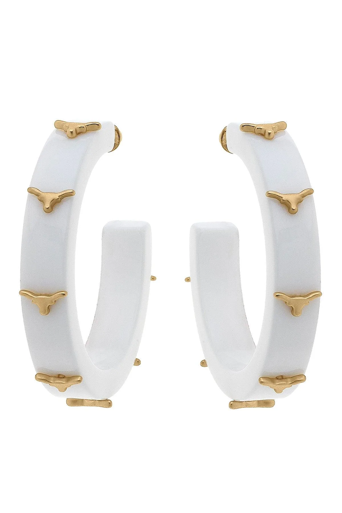 Texas Longhorns Resin Logo Hoop Earrings sold by Canvas Style