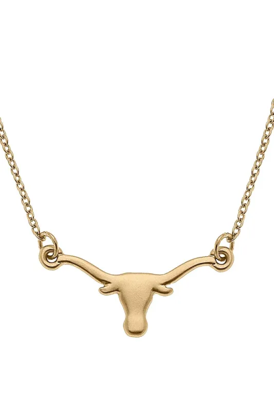 Texas Longhorns 24K Gold Plated Pendant Necklace sold by Canvas Style