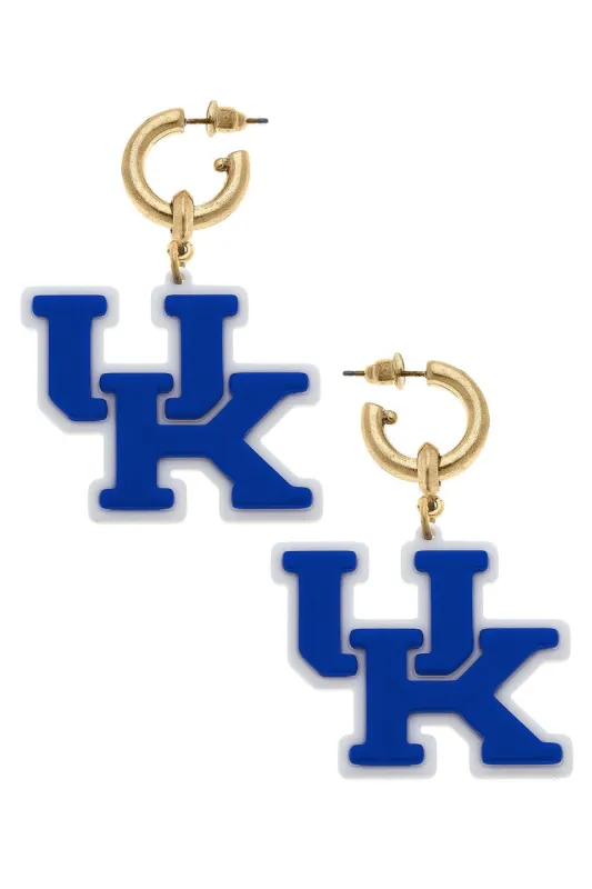 Kentucky Wildcats Resin Logo Drop Hoop Earrings sold by Canvas Style