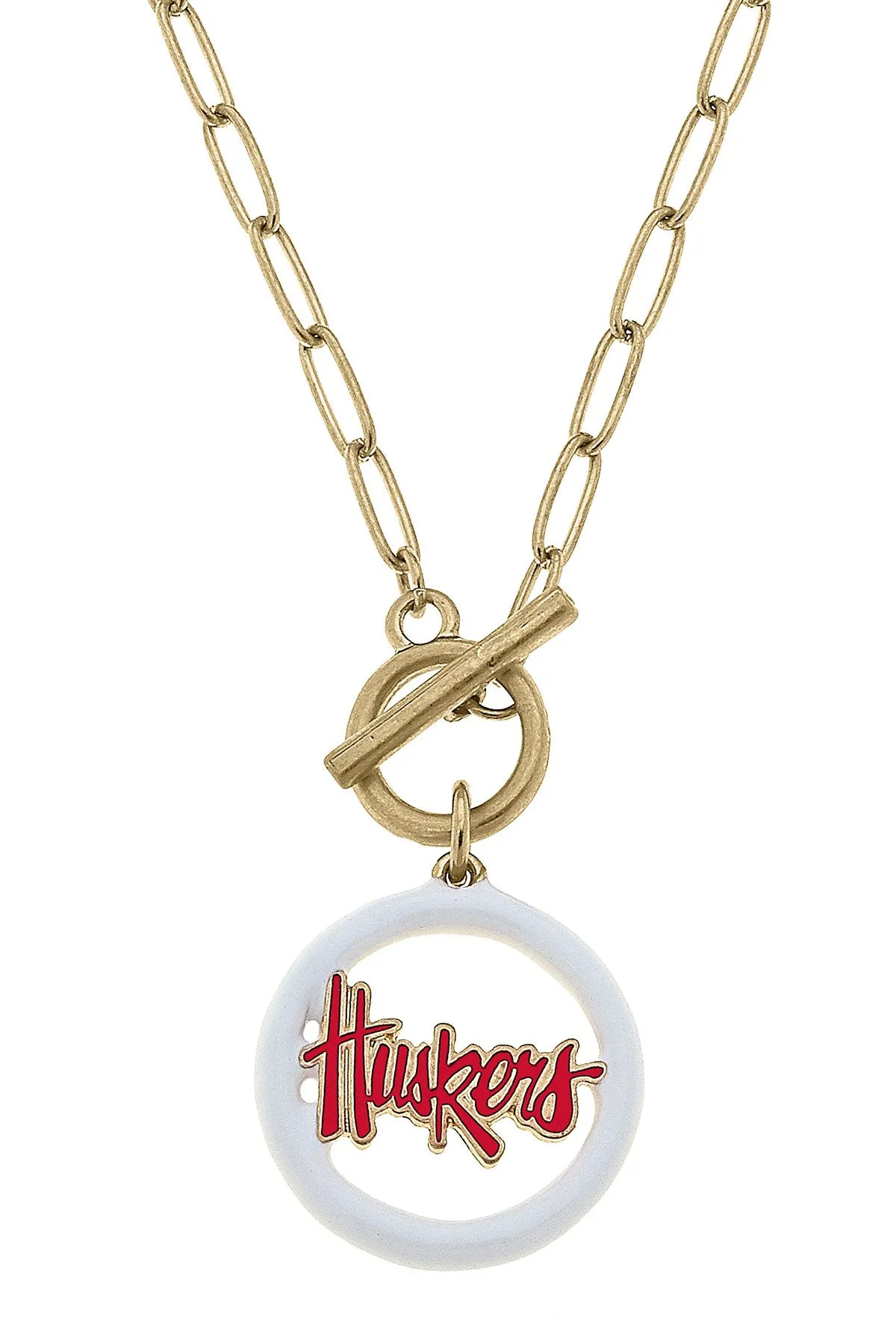 Nebraska Cornhuskers Logo Enamel T-Bar 16" Necklace sold by Canvas Style