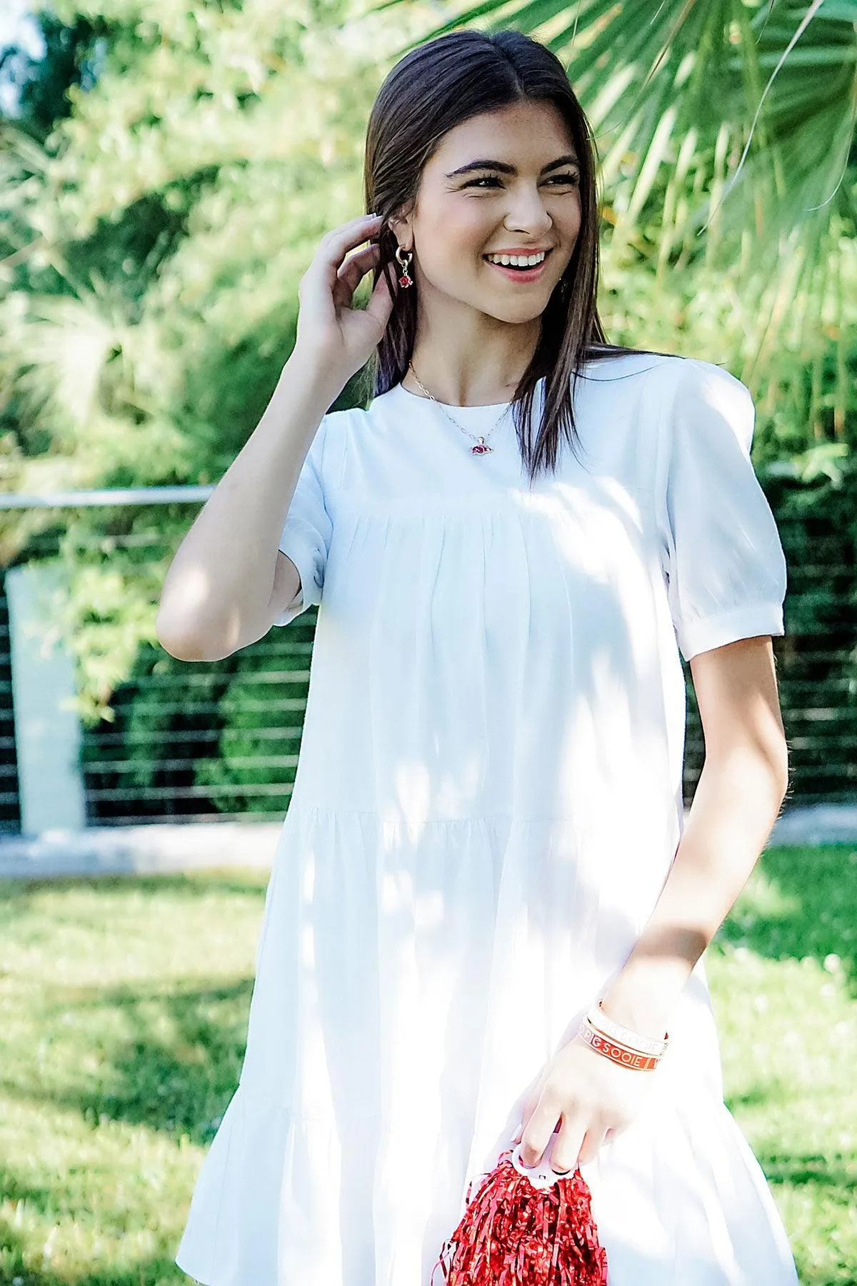 Arkansas Razorbacks Enamel Drop Hoop Earrings sold by Canvas Style product image thumbnail 2