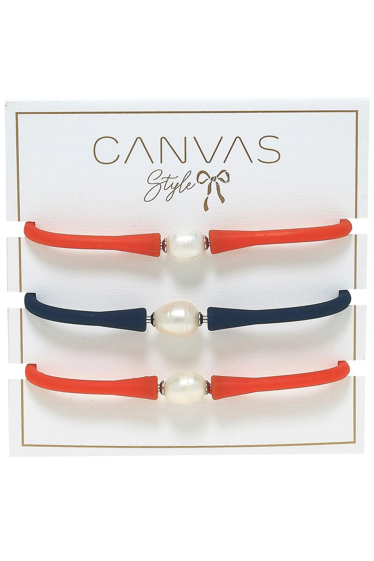 Bali Game Day Bracelet Set of 3 in Orange & Navy - FINAL SALE sold by Canvas Style product image thumbnail 2