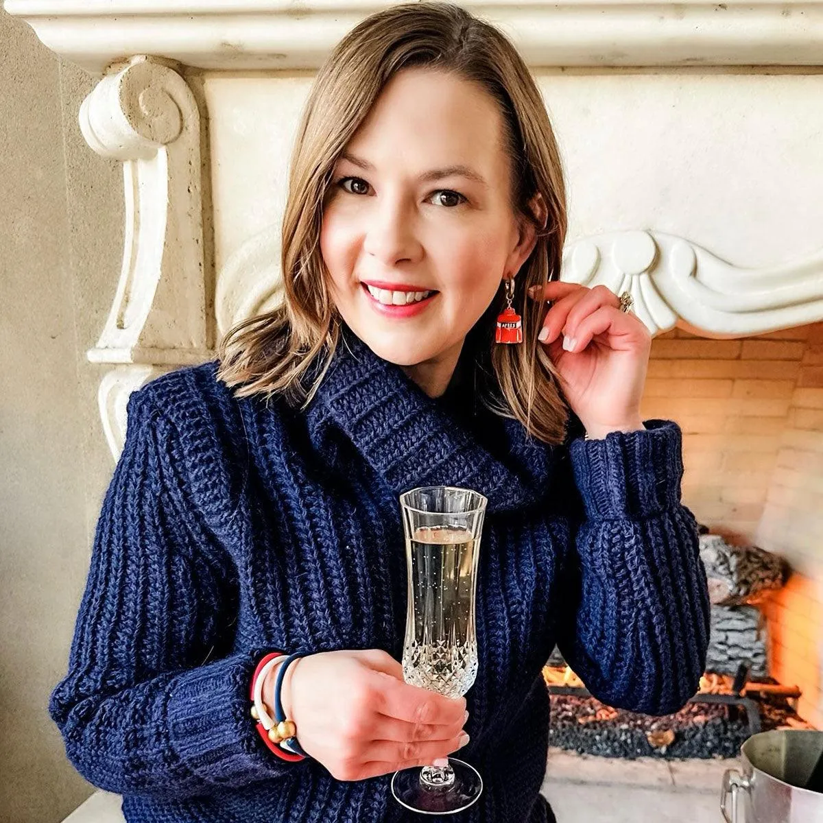 Aspen Après-Ski Sweater Drop Hoop Enamel Earrings - FINAL SALE sold by Canvas Style product image thumbnail 2