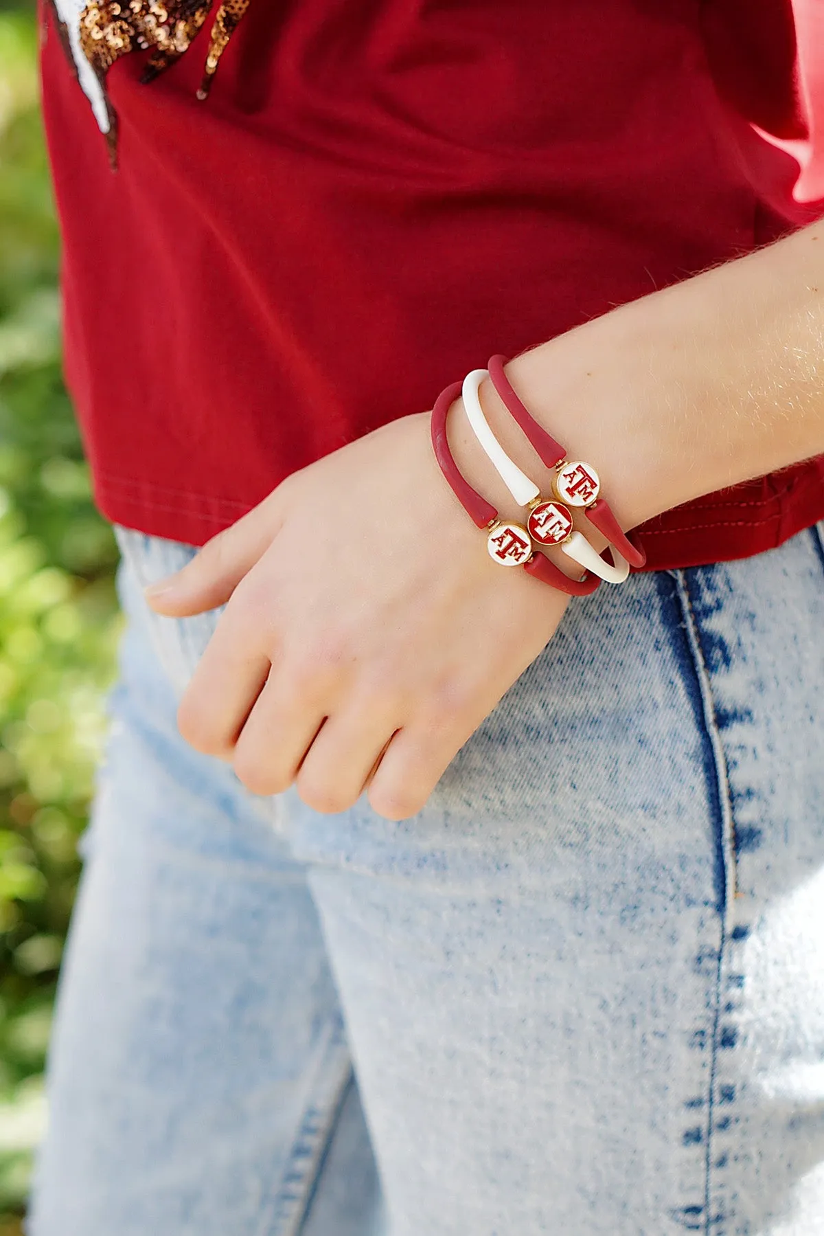 Texas A&M Aggies Enamel Silicone Bali Bracelet - FINAL SALE sold by Canvas Style product image thumbnail 2