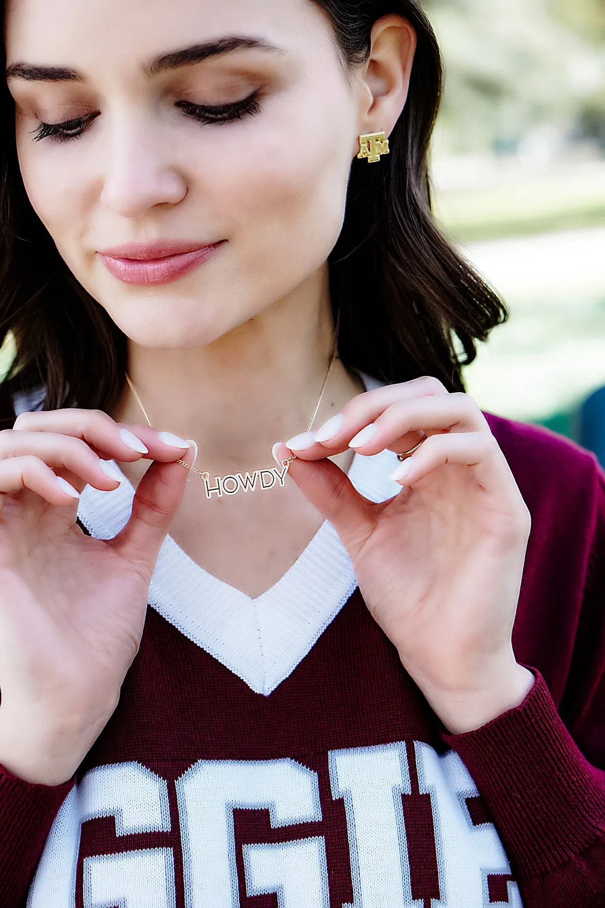 Texas A&M Aggies Outline Enamel Necklace sold by Canvas Style product image thumbnail 2