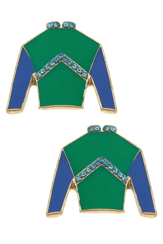 Mage Jockey Silk Enamel Stud Earrings sold by Canvas Style