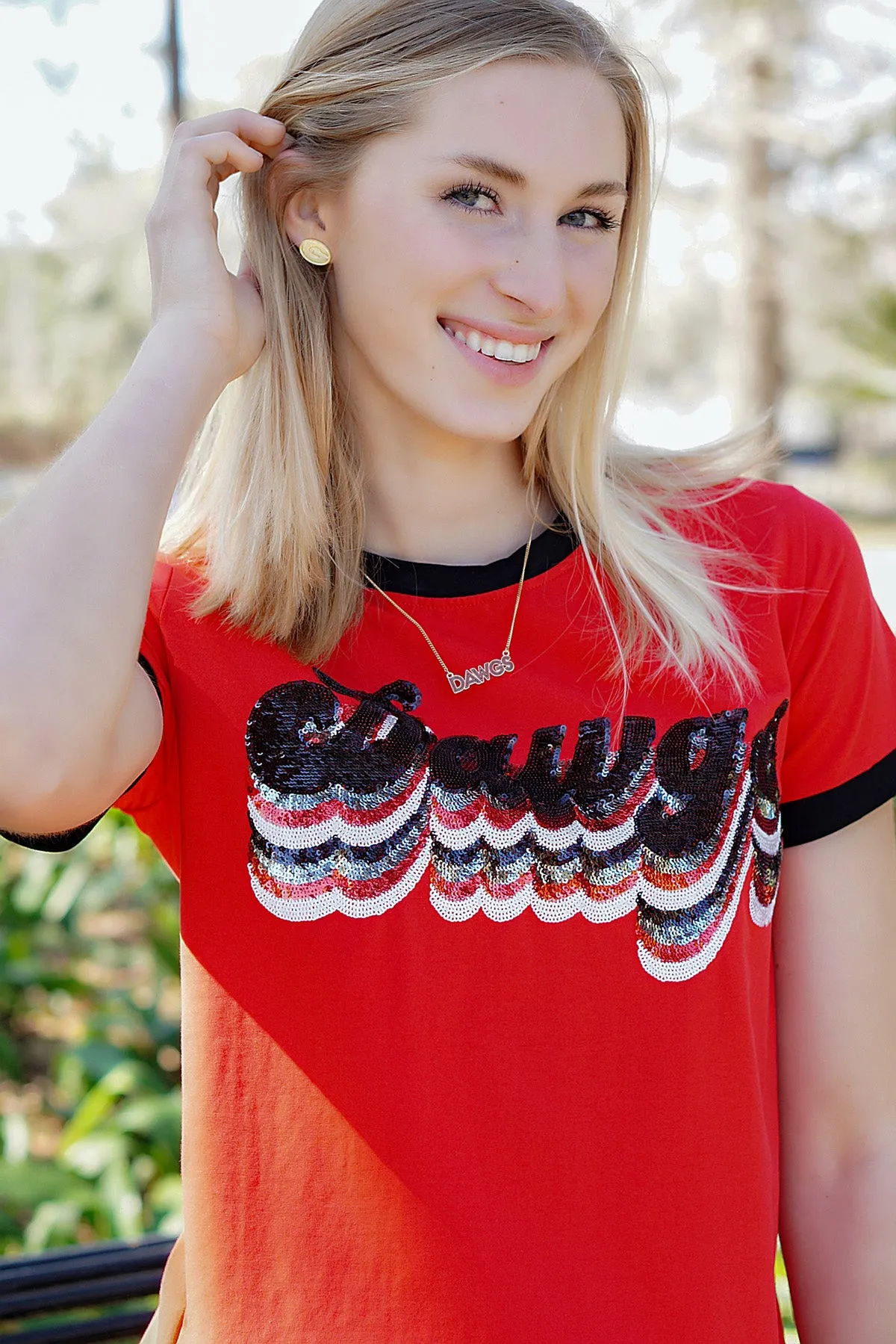 Georgia Bulldogs Outline Enamel Necklace sold by Canvas Style product image thumbnail 2