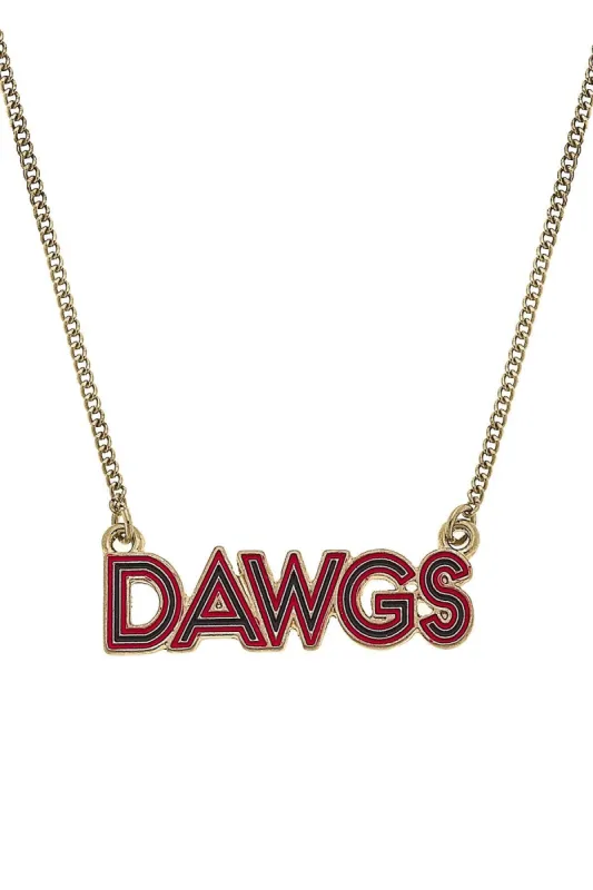Georgia Bulldogs Outline Enamel Necklace sold by Canvas Style