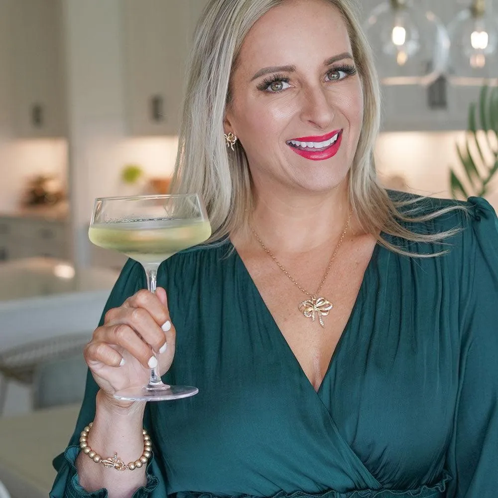 Carina Pavé Bow Pendant Necklace in Worn Gold sold by Canvas Style product image thumbnail 4