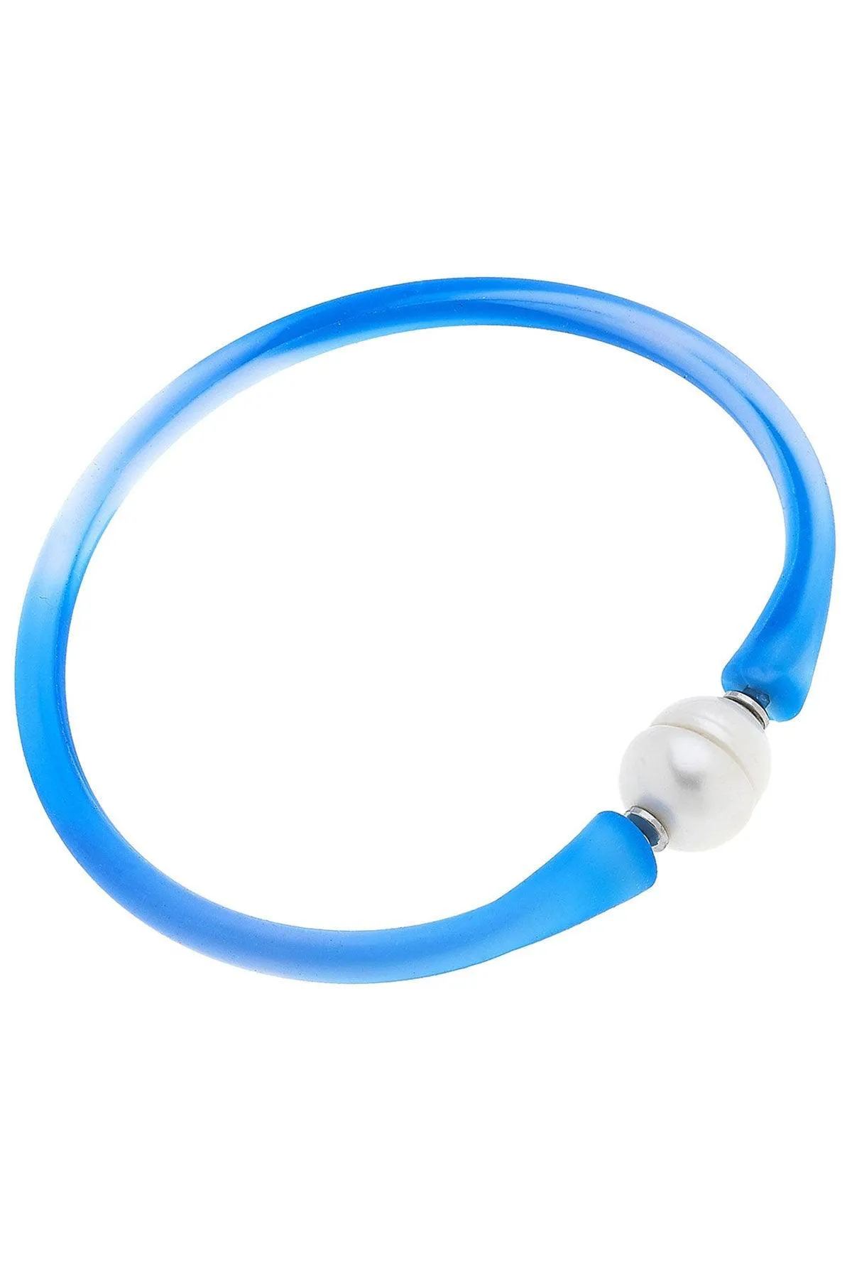 Bali Freshwater Pearl Silicone Bracelet in Tie Dye Blue - FINAL SALE sold by Canvas Style