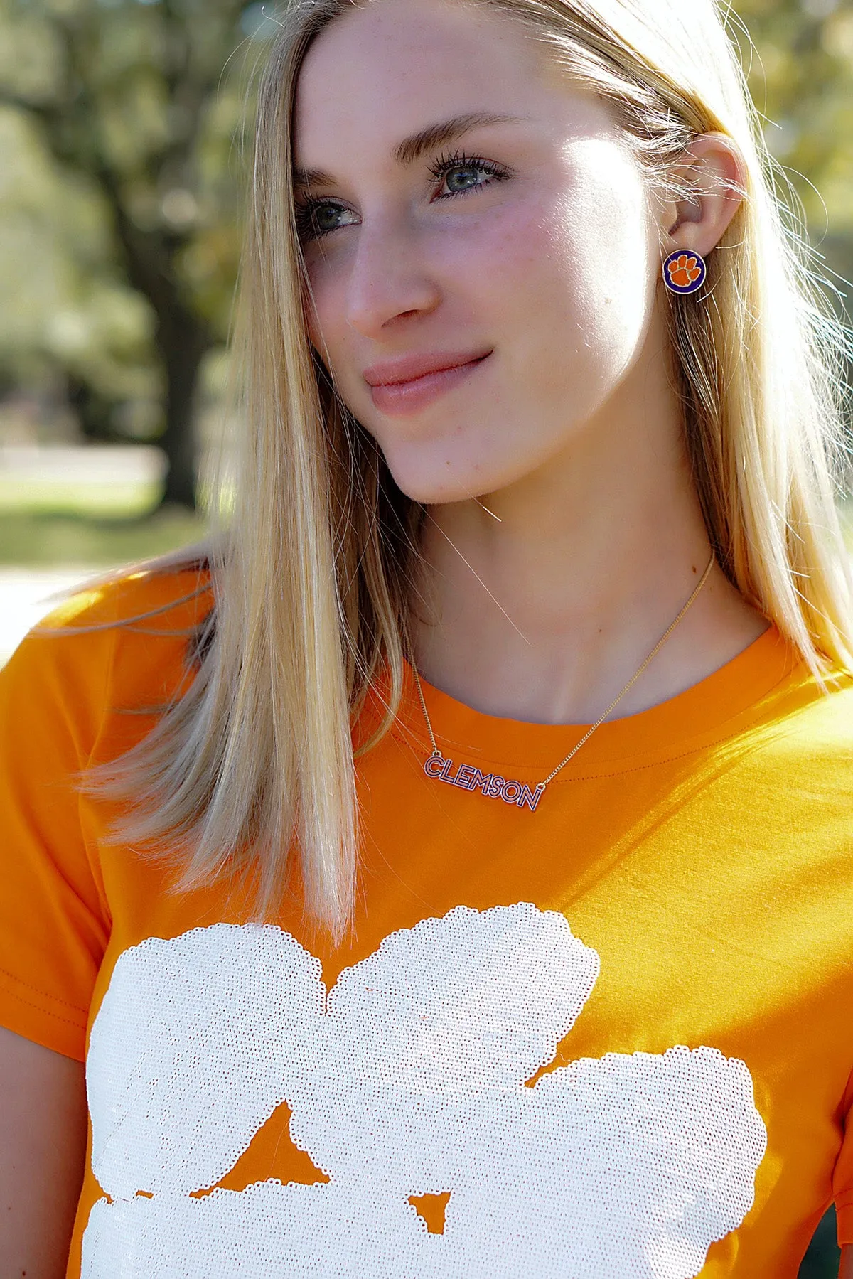 Clemson Tigers Enamel Disc Stud Earrings - FINAL SALE sold by Canvas Style product image thumbnail 2