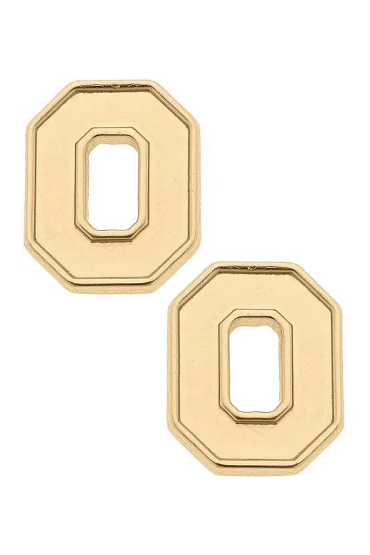 Ohio State Buckeyes 24K Gold Plated Stud Earrings sold by Canvas Style