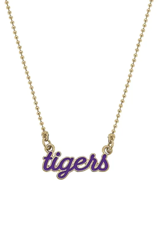 Clemson Tigers Enamel Script Necklace sold by Canvas Style