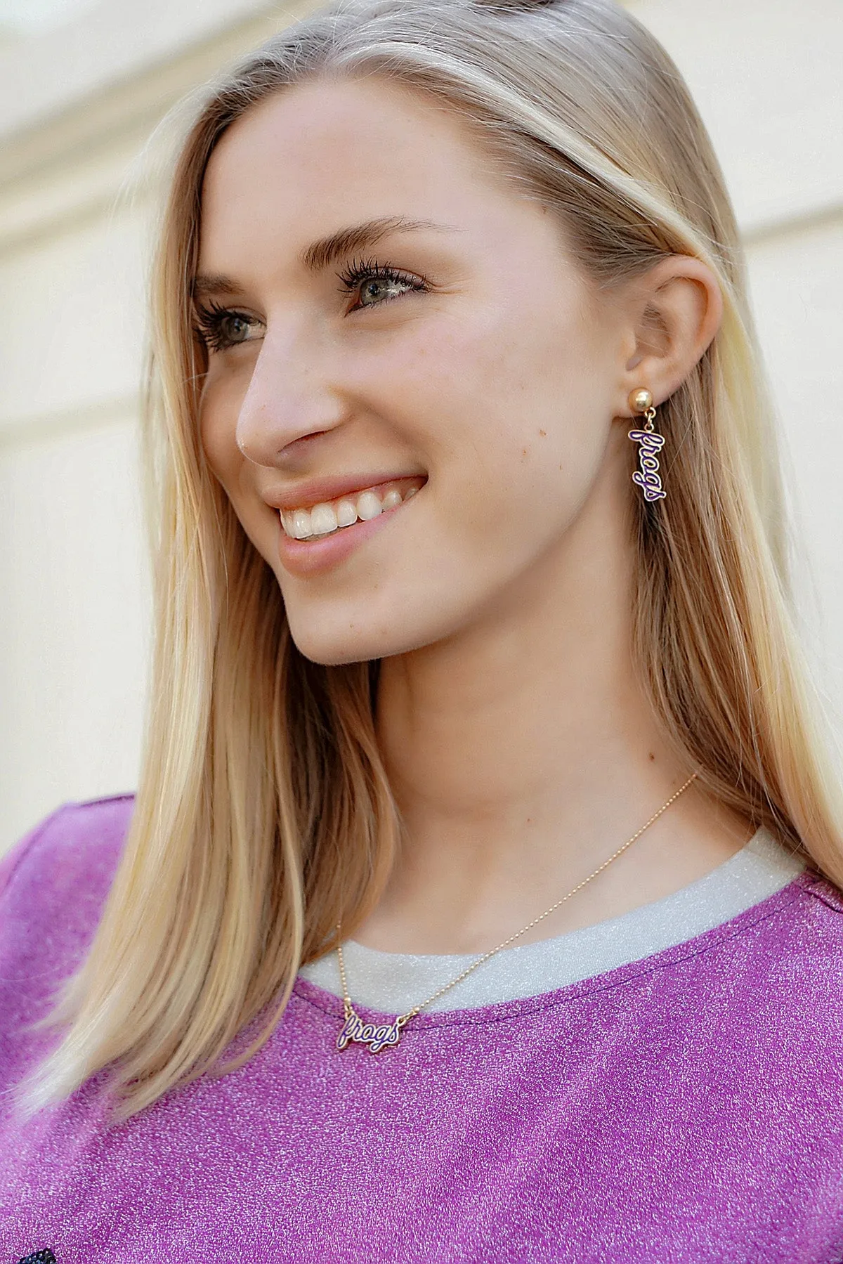 TCU Horned Frogs Enamel Script Necklace sold by Canvas Style product image thumbnail 2