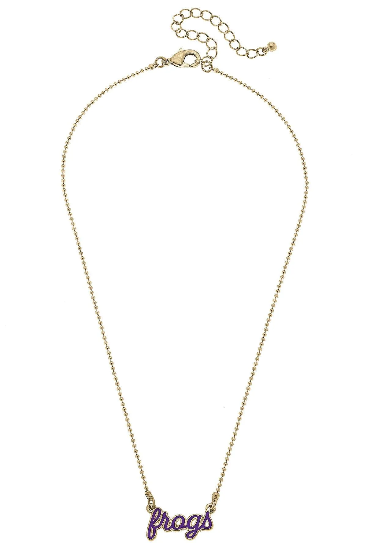 TCU Horned Frogs Enamel Script Necklace sold by Canvas Style product image thumbnail 3