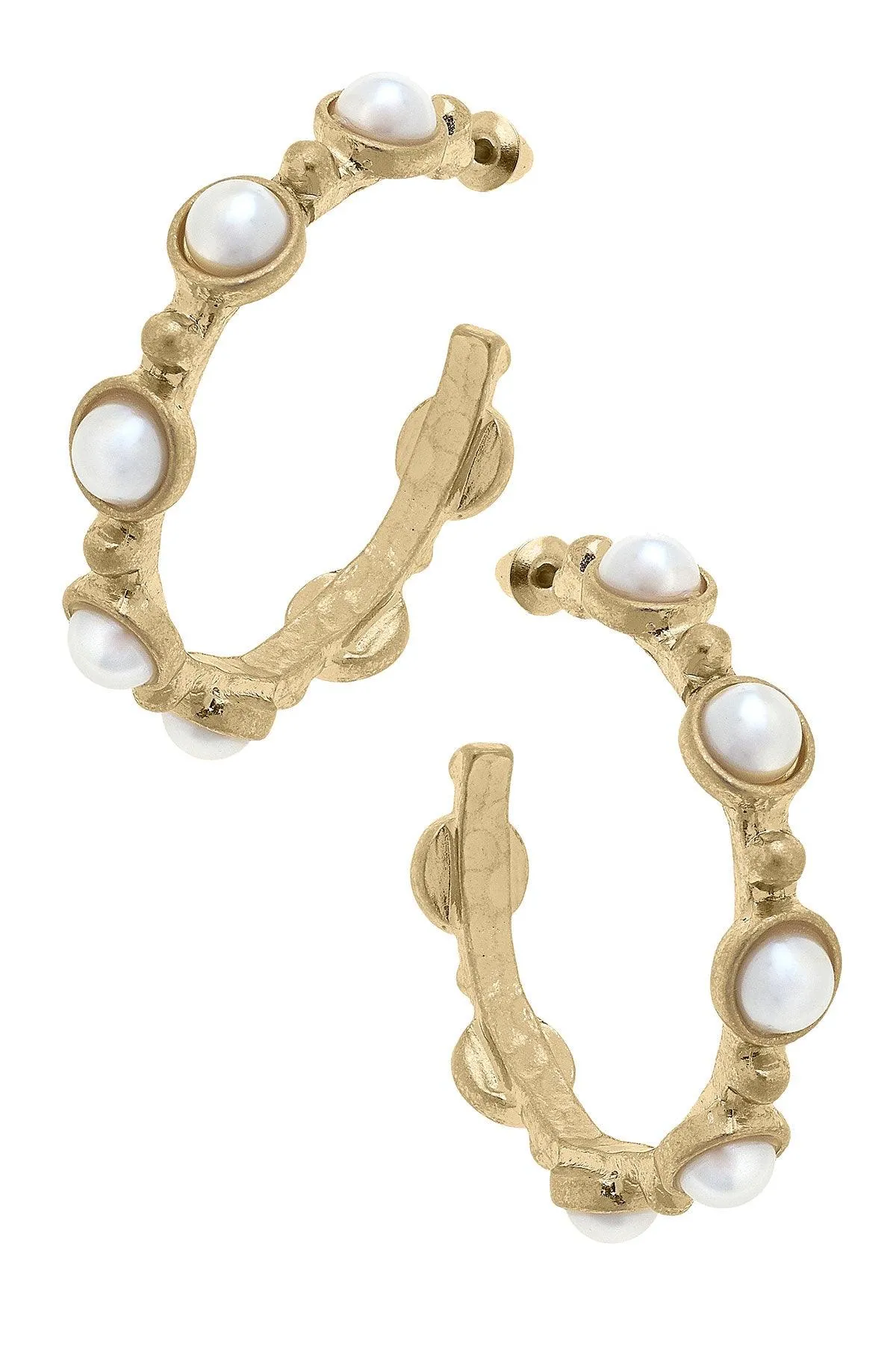 Luna Pearl Hoop Earrings sold by Canvas Style