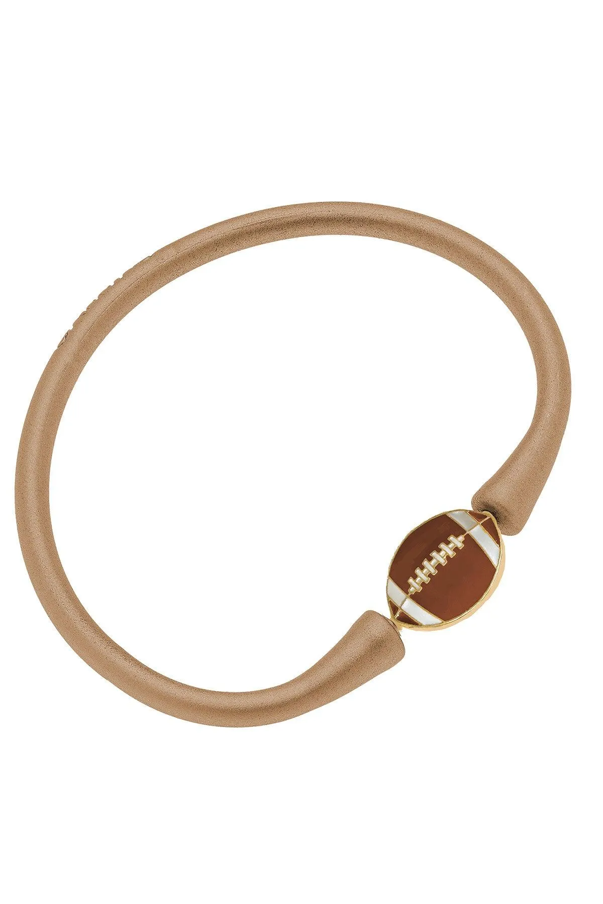 Enamel Football Silicone Bali Bracelet in Gold - FINAL SALE sold by Canvas Style