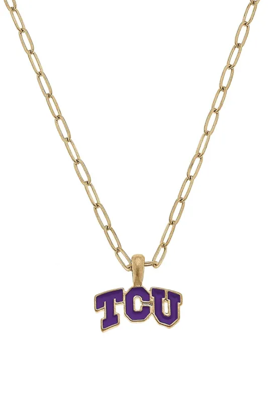 TCU Horned Frogs Enamel Pendant Necklace - FINAL SALE sold by Canvas Style