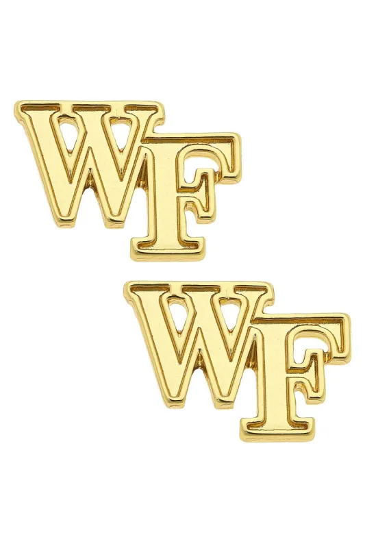 Wake Forest Demon Deacons 24K Gold Plated Stud Earrings sold by Canvas Style