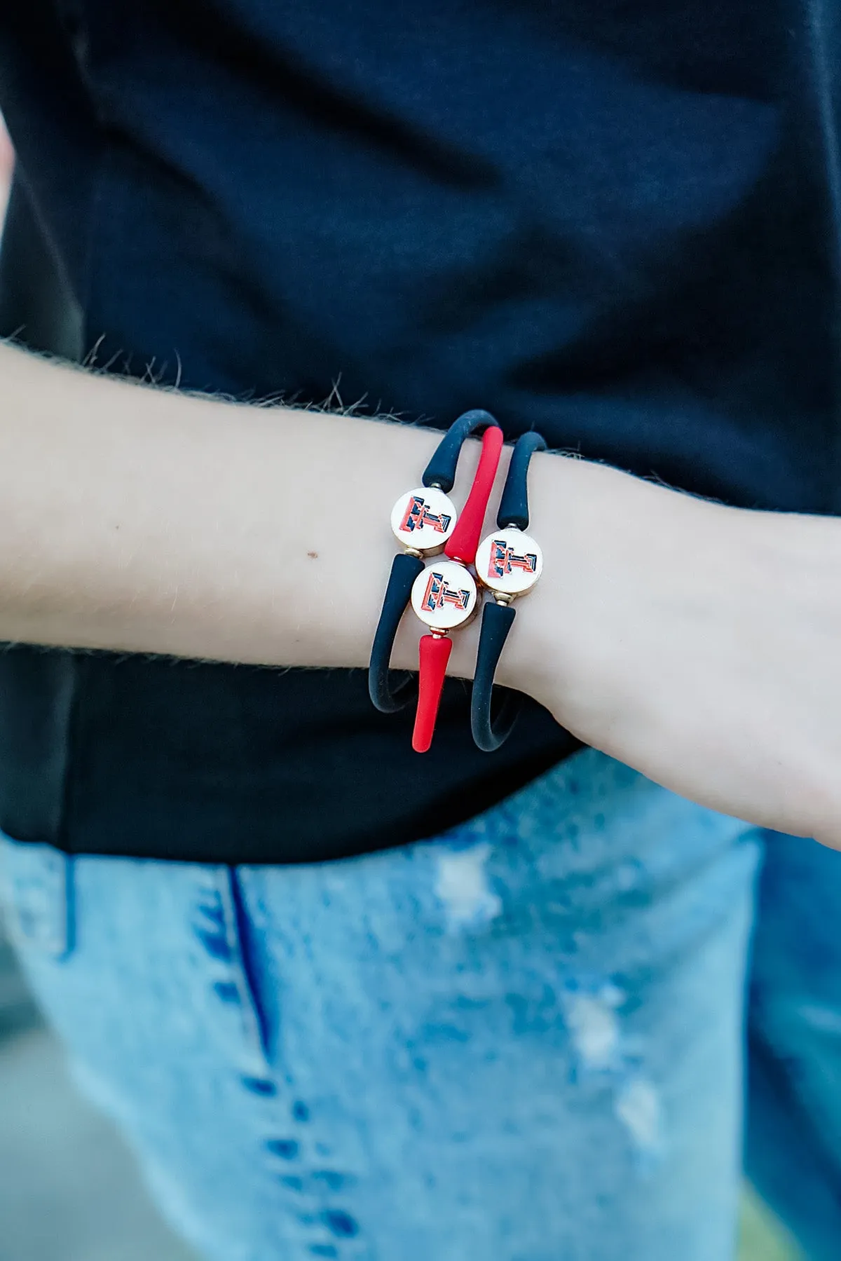 Texas Tech Red Raiders Enamel Silicone Bali Bracelet - FINAL SALE sold by Canvas Style product image thumbnail 2