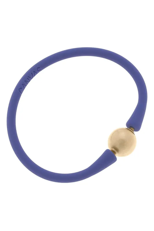 Bali 24K Gold Plated Ball Bead Silicone Bracelet in Periwinkle - FINAL SALE sold by Canvas Style
