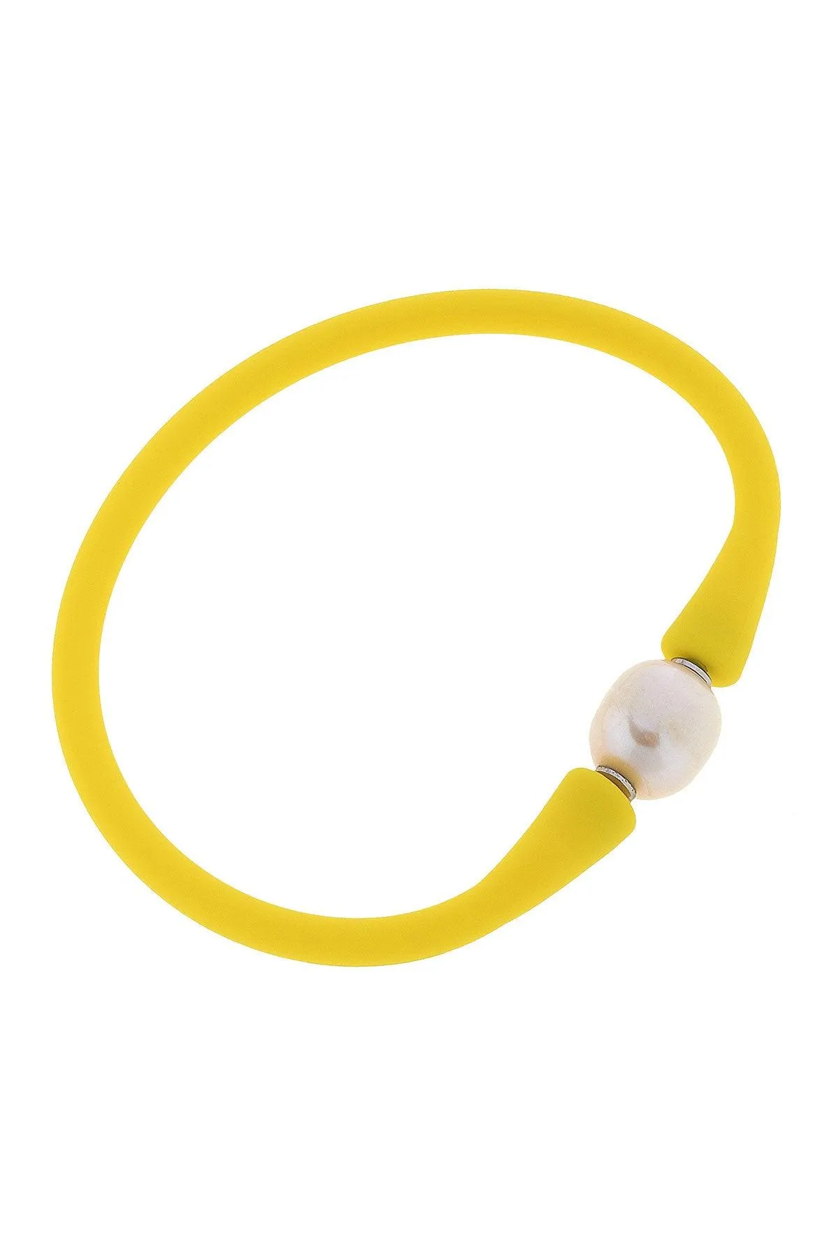 Bali Freshwater Pearl Silicone Bracelet in Yellow - FINAL SALE sold by Canvas Style