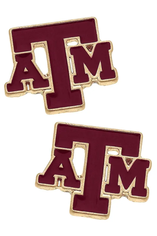 Texas A&M Aggies Enamel Stud Earrings sold by Canvas Style