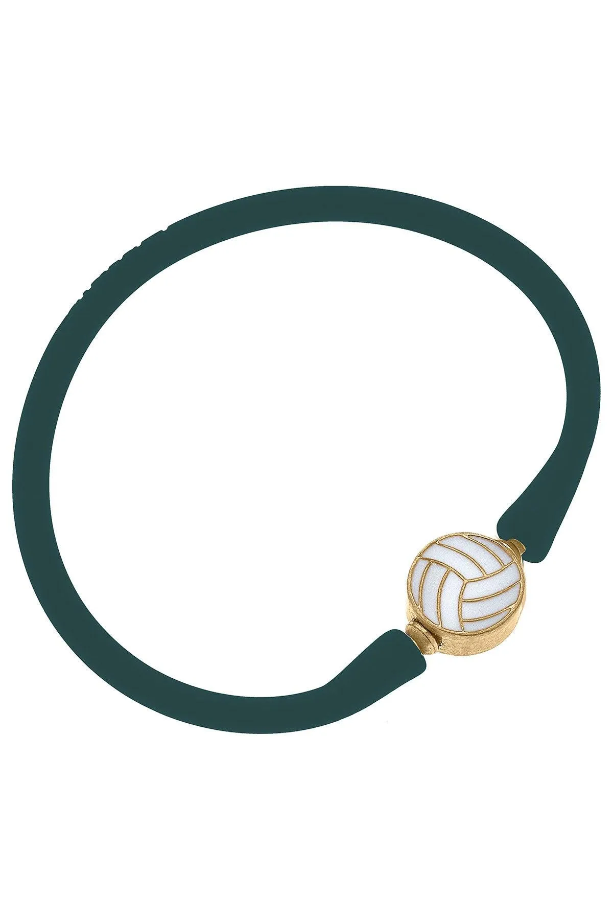 Enamel Volleyball Silicone Bali Bracelet in Hunter Green - FINAL SALE sold by Canvas Style
