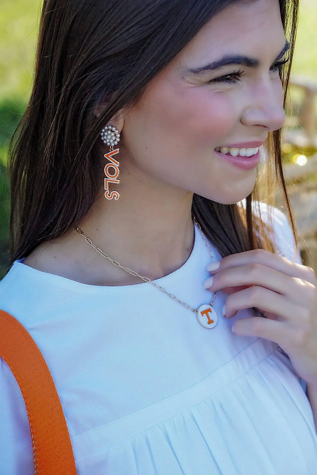 Tennessee Volunteers Pearl Cluster Outline Enamel Drop Hoop sold by Canvas Style product image thumbnail 2