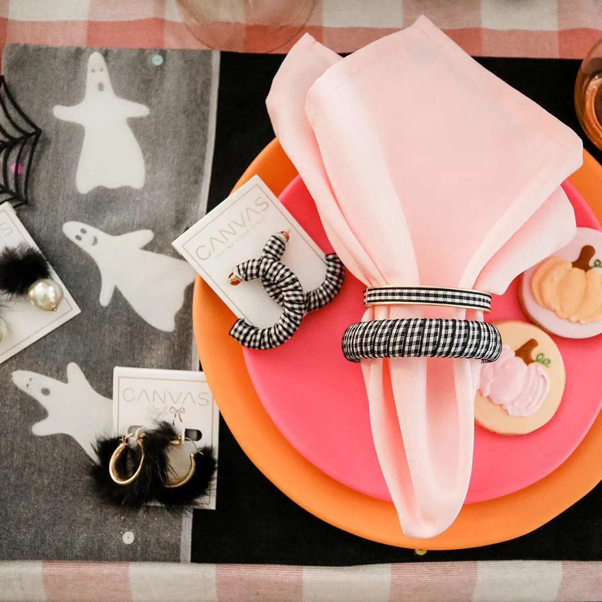 Reese Gingham Statement Hoop Earrings in Black sold by Canvas Style product image thumbnail 2