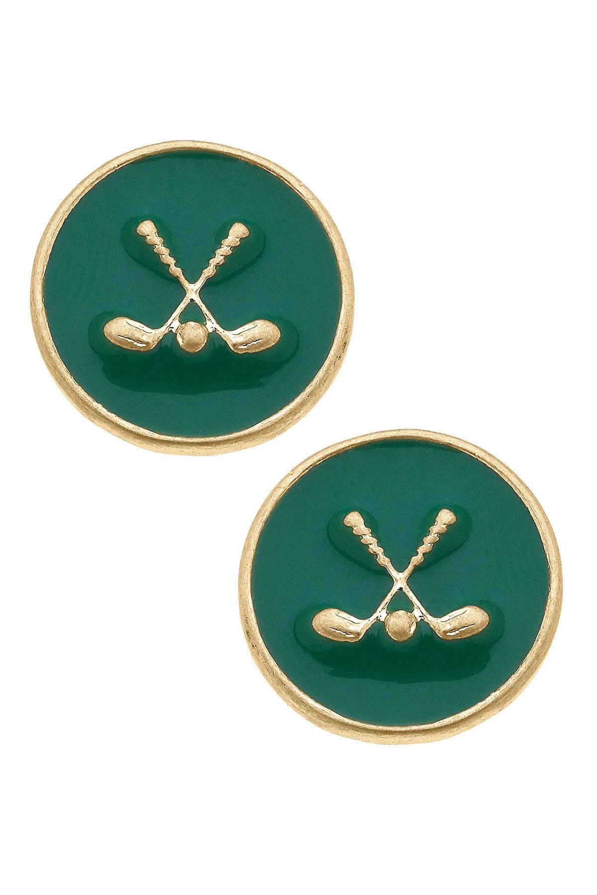 Paige Golf Clubs Enamel Stud Earrings sold by Canvas Style