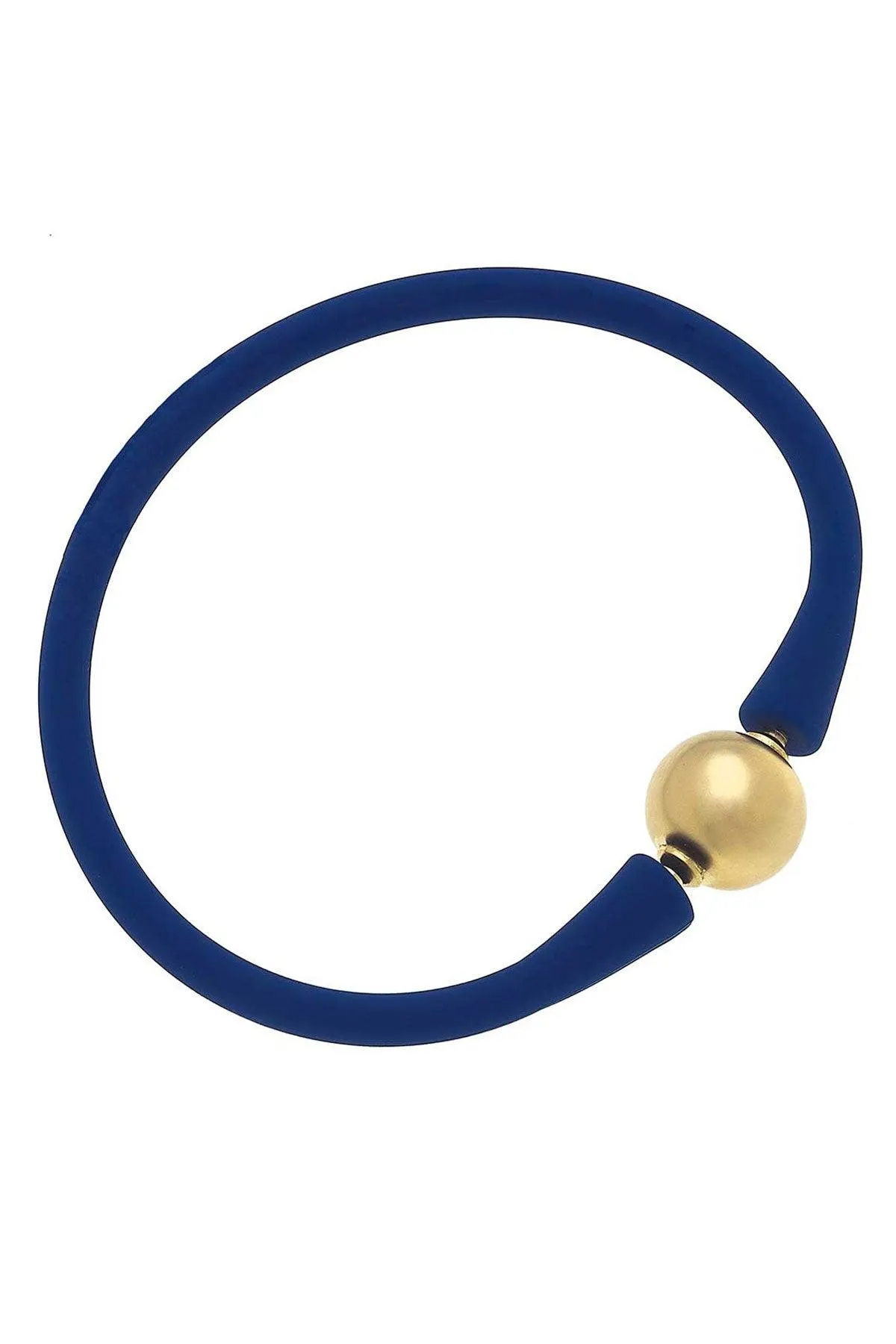 Bali 24K Gold Plated Ball Bead Silicone Bracelet in Royal Blue - FINAL SALE sold by Canvas Style